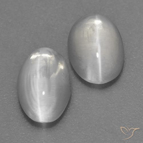 Gemme di Sillimanite Occhio di Gatto Bianco naturale da 2.08 ct, Ovale, Trasparente