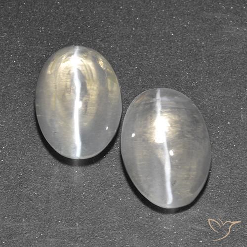 Gemme di Sillimanite Occhio di Gatto Bianco caldo naturale da 2.69 ct, Ovale, Trasparente