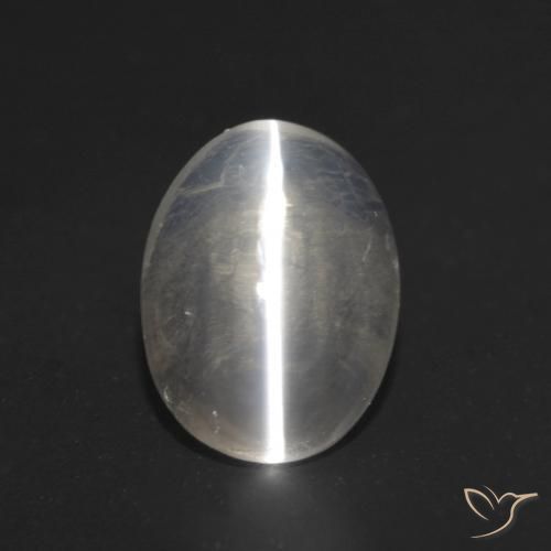 Sillimanite effetto occhio di gatto Grigio molto chiaro naturale da 1.07 ct, Ovale, Trasparente
