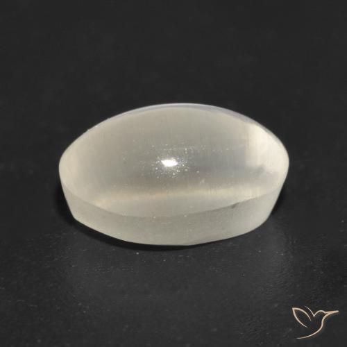 Sillimanite Occhio di Gatto Grigio molto chiaro naturale da 1.29 ct, Ovale, Trasparente