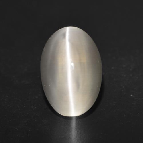 Sillimanite Occhio di Gatto Giallo chiaro naturale da 1,56 ct, Taglio ovale, Traslucido