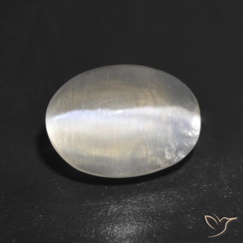 Sillimanite Occhio di Gatto Bianco caldo naturale da 1.41 ct, Ovale, Trasparente