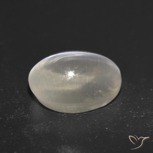 Sillimanite Occhio di Gatto Bianco caldo naturale da 1.41 ct, Ovale, Trasparente