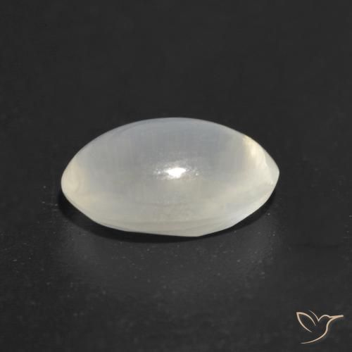 Sillimanite effetto occhio di gatto Bianco naturale da 1.21 ct, Ovale, Trasparente