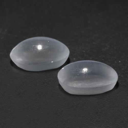 Sillimanite cat's eye naturale bianco da 2,45 ct, taglio ovale, trasparente