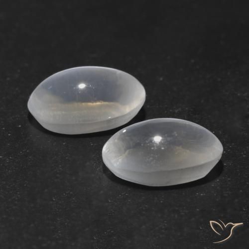 Gemme di Sillimanite Occhio di Gatto Bianco trasparente naturale da 1.37 ct, Ovale, Trasparente