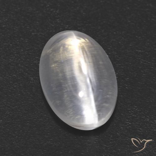 1.21ct Naturale Bianco trasparente Sillimanite effetto occhio di gatto, Ovale, Trasparente