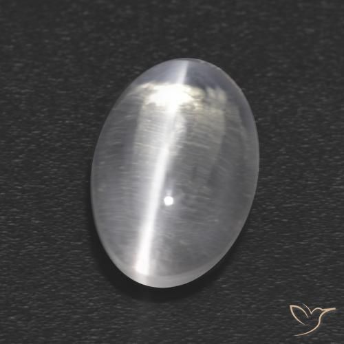 Sillimanite Occhio di Gatto Bianco trasparente naturale da 1.21 ct, Ovale, Trasparente