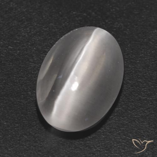Sillimanite Occhio di Gatto Bianco trasparente naturale da 1.16 ct, Ovale, Trasparente