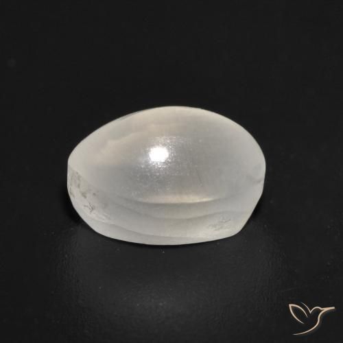 Sillimanite Occhio di Gatto Bianco naturale da 1.55 ct, Ovale, Trasparente