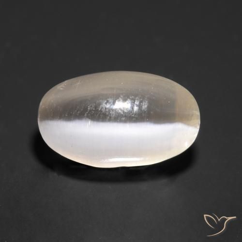 Sillimanite Occhio di Gatto Grigio molto chiaro naturale da 1.59 ct, Ovale, Trasparente