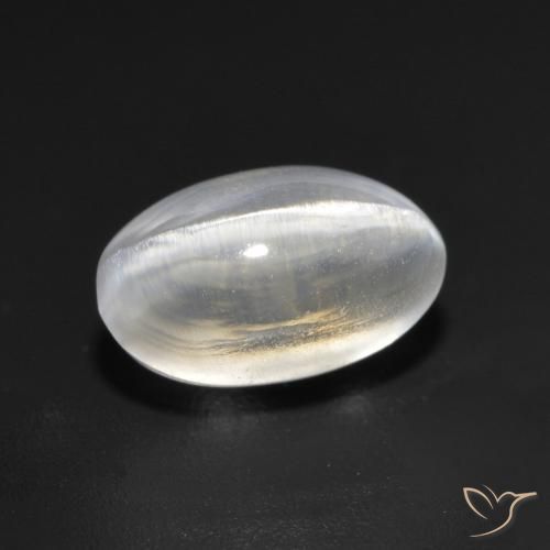 Sillimanite Occhio di Gatto Grigio molto chiaro naturale da 1.45 ct, Ovale, Trasparente