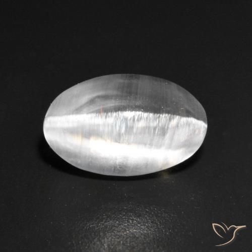 Sillimanite effetto occhio di gatto Bianco naturale da 1.42 ct, Ovale, Trasparente
