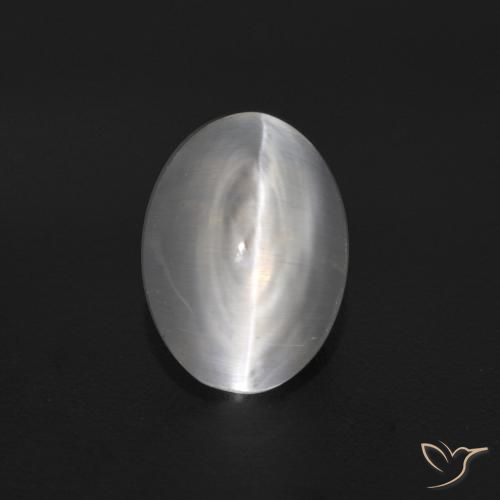 Sillimanite effetto occhio di gatto Bianco naturale da 1.16 ct, Ovale, Trasparente