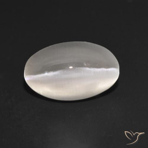 Sillimanite Occhio di Gatto Grigio molto chiaro naturale da 1.35 ct, Ovale, Trasparente