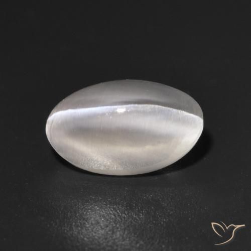 Sillimanite Occhio di Gatto Grigio molto chiaro naturale da 1.10 ct, Ovale, Trasparente