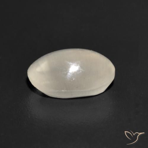 Sillimanite effetto occhio di gatto Grigio molto chiaro naturale da 1.23 ct, Ovale, Trasparente