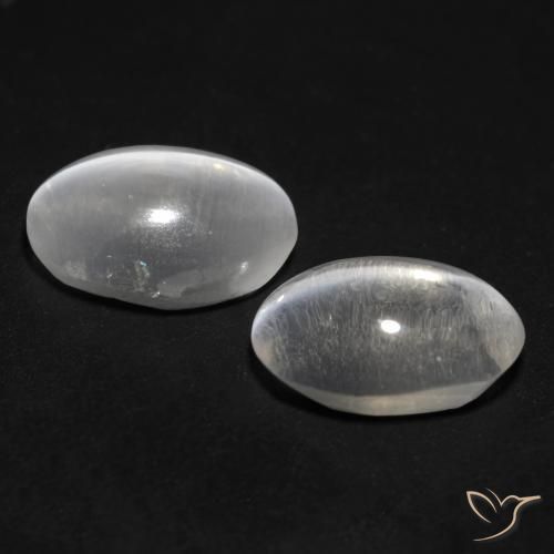 Gemme di Sillimanite effetto occhio di gatto Bianco trasparente naturale da 2.07 ct, Ovale, Trasparente