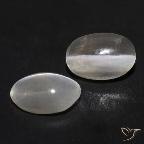 Gemme di Sillimanite Occhio di Gatto Grigio molto chiaro naturale da 1.94 ct, Ovale, Trasparente