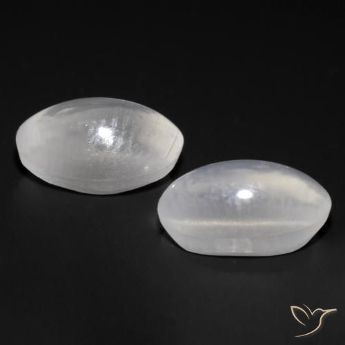 Gemme di Sillimanite Occhio di Gatto Bianco naturale da 1.72 ct, Ovale, Trasparente