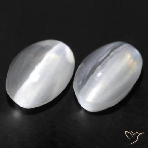 Gemme di Sillimanite Occhio di Gatto Bianco naturale da 2.23 ct, Ovale, Trasparente
