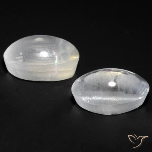 Gemme di Sillimanite Occhio di Gatto Bianco naturale da 1.70 ct, Ovale, Trasparente