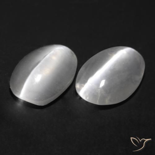 Gemme di Sillimanite Occhio di Gatto Bianco naturale da 1.67 ct, Ovale, Trasparente