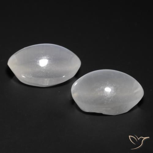 Gemme di Sillimanite Occhio di Gatto Bianco naturale da 1.77 ct, Ovale, Trasparente