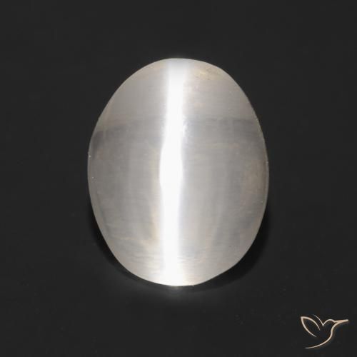 Sillimanite Occhio di Gatto Grigio molto chiaro naturale da 1.08 ct, Ovale, Trasparente