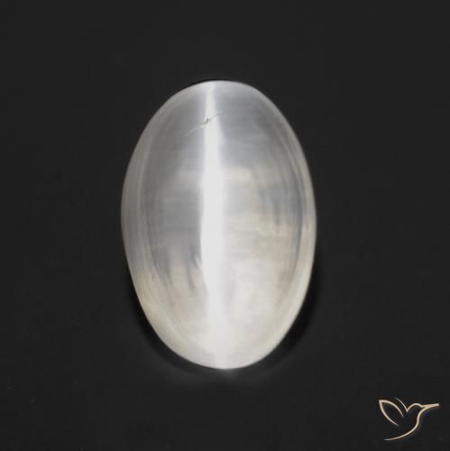 Sillimanite Occhio di Gatto Bianco naturale da 1.19 ct, Ovale, Trasparente