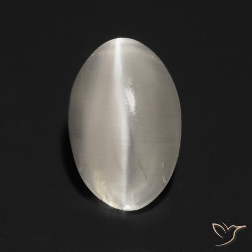 Sillimanite Occhio di Gatto Grigio molto chiaro naturale da 1.03 ct, Ovale, Trasparente