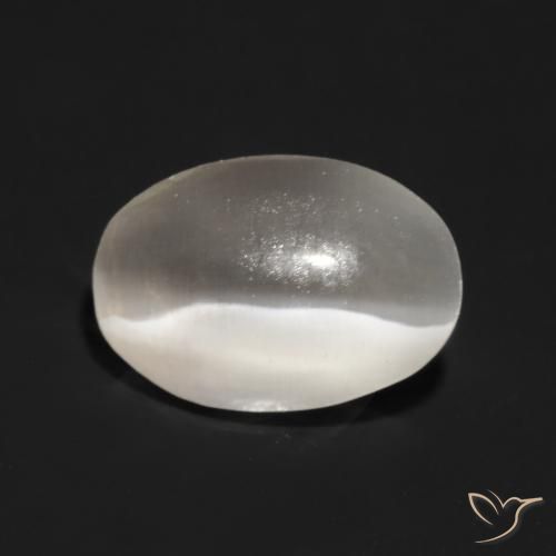1.00ct Naturale Grigio molto chiaro Sillimanite effetto occhio di gatto, Ovale, Traslucido