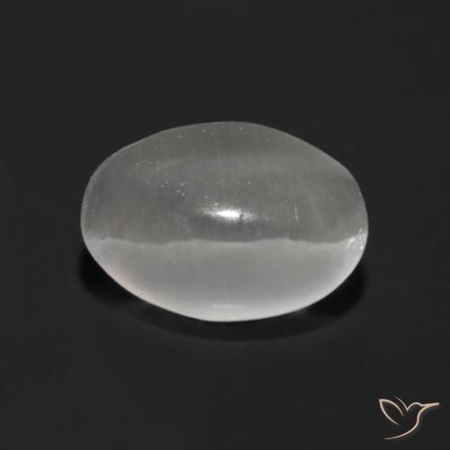 Sillimanite Occhio di Gatto Grigio molto chiaro naturale da 1.25 ct, Ovale, Trasparente