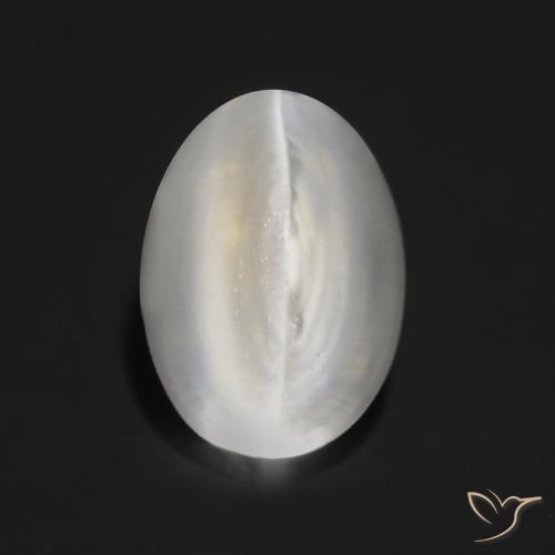 Sillimanite Occhio di Gatto Grigio molto chiaro naturale da 1.30 ct, Ovale, Trasparente