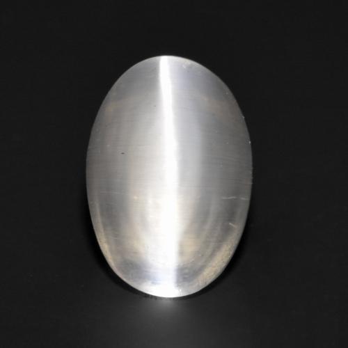 Sillimanite cat's eye naturale grigio da 1,09 ct, taglio ovale, trasparente