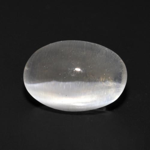 Sillimanite cat's eye naturale grigio da 1,09 ct, taglio ovale, trasparente