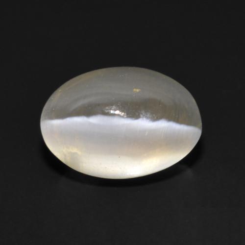 Sillimanite cat's eye naturale grigio da 1,17 ct, taglio ovale, trasparente