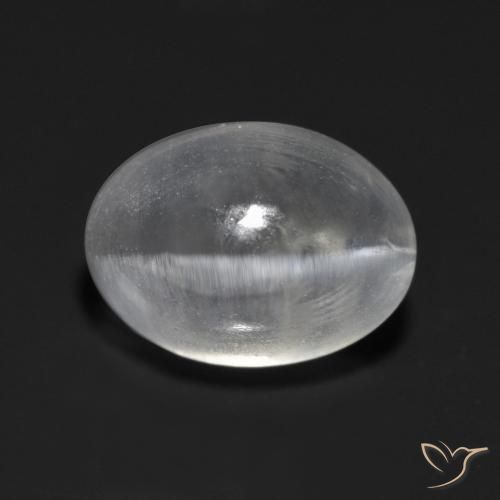 Sillimanite Occhio di Gatto Bianco trasparente naturale da 1.63 ct, Ovale, Trasparente