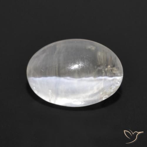 Sillimanite Occhio di Gatto Grigio molto chiaro naturale da 1.28 ct, Ovale, Trasparente