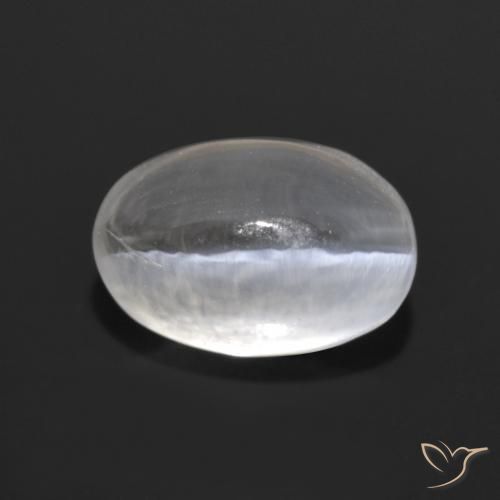 Sillimanite Occhio di Gatto Bianco trasparente naturale da 1.40 ct, Ovale, Trasparente