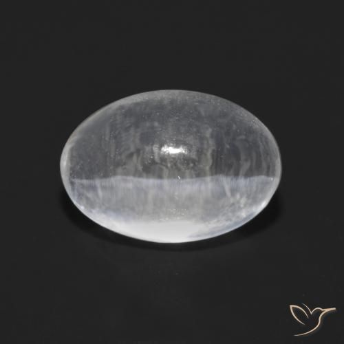 1.49ct Naturale Bianco trasparente Sillimanite effetto occhio di gatto, Ovale, Trasparente