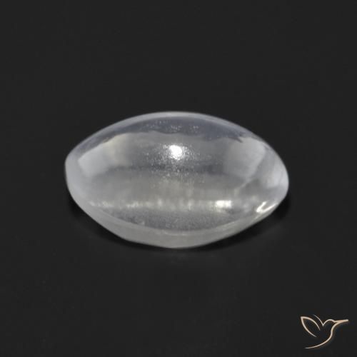 Sillimanite Occhio di Gatto Bianco trasparente naturale da 1.49 ct, Ovale, Trasparente