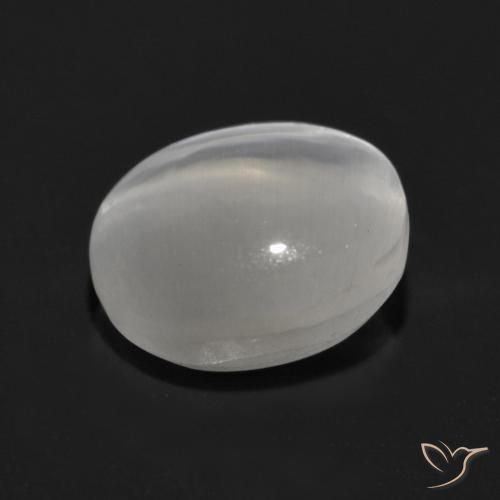 Sillimanite Occhio di Gatto Bianco naturale da 1.30 ct, Ovale, Trasparente