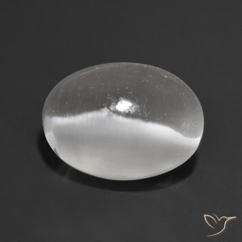 Sillimanite Occhio di Gatto Grigio molto chiaro naturale da 1.34 ct, Ovale, Trasparente