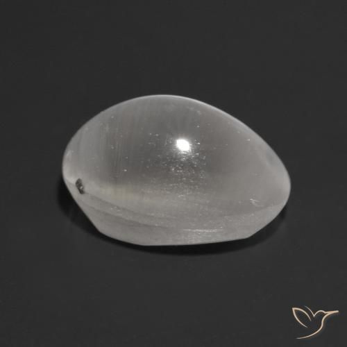 Sillimanite Occhio di Gatto Grigio molto chiaro naturale da 1.34 ct, Ovale, Trasparente