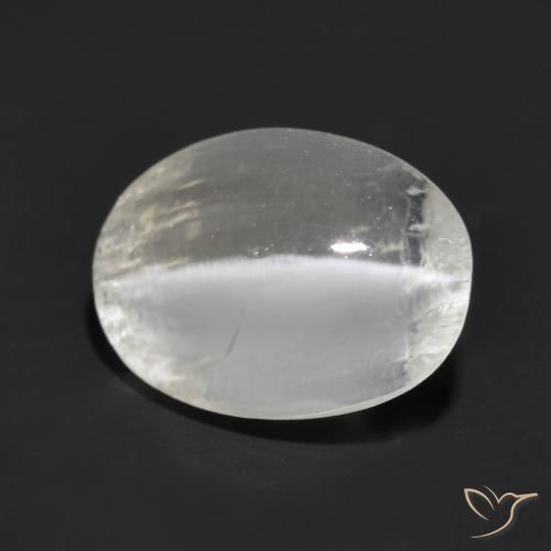 Sillimanite Occhio di Gatto Grigio molto chiaro naturale da 1.47 ct, Ovale, Trasparente