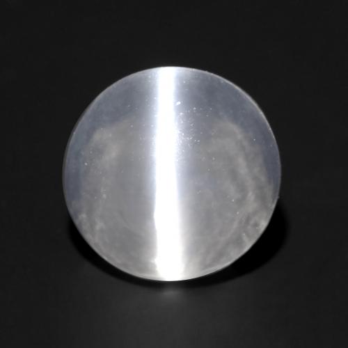 Sillimanite Occhio di Gatto Bianco traslucido naturale da 1.22 ct, Taglio rotondo, Trasparente