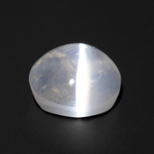 Sillimanite Occhio di Gatto Bianco traslucido naturale da 1.22 ct, Taglio rotondo, Trasparente