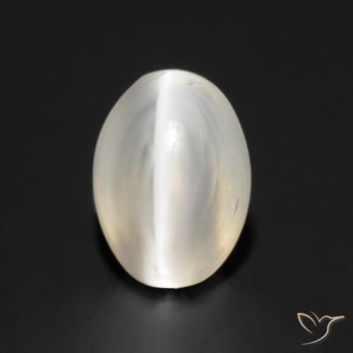Sillimanite Occhio di Gatto Bianco caldo naturale da 1.43 ct, Ovale, Trasparente