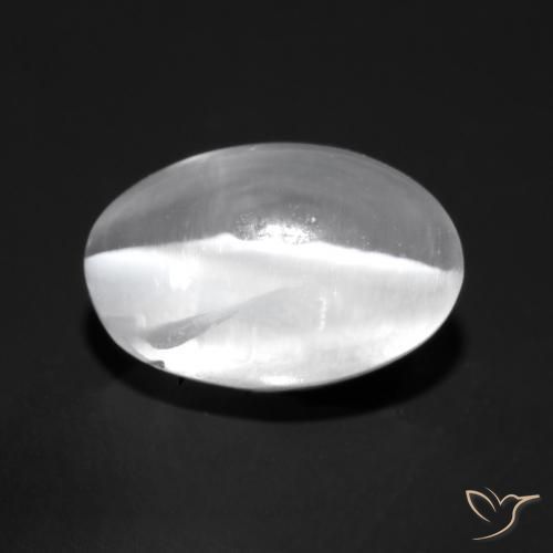 Sillimanite Occhio di Gatto Bianco naturale da 1.53 ct, Ovale, Trasparente